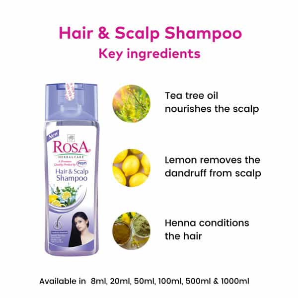 Rosa Hair & Scalp Shampoo With Tea Tree Oil & Lemon L Remove Dandruff From The Scalp I 500Ml