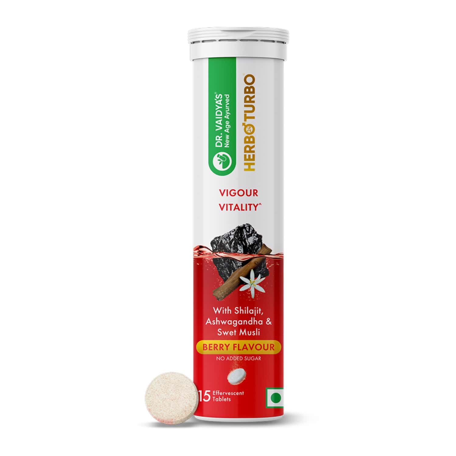 Dr. Vaidya'S Herbo24turbo Effervescent: Unlock Super Vigour And Vitality (Berry Flavour)