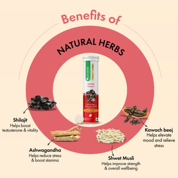 Dr. Vaidya's Herbo24turbo Effervescent: Unlock Super Vigour And Vitality (Berry Flavour)