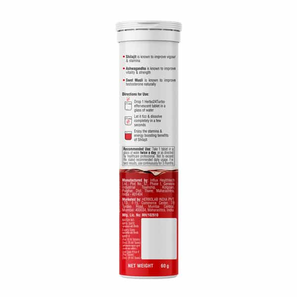 Dr. Vaidya's Herbo24turbo Effervescent: Unlock Super Vigour And Vitality (Berry Flavour)