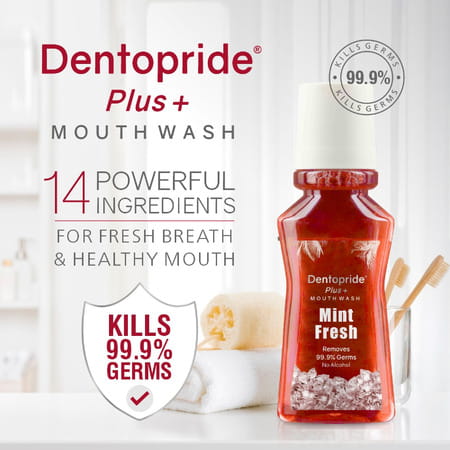 Dentopride Plus Mouth Wash | For Total Oral Hygiene | Long Lasting Freshness (150 Ml - Pack Of 3)