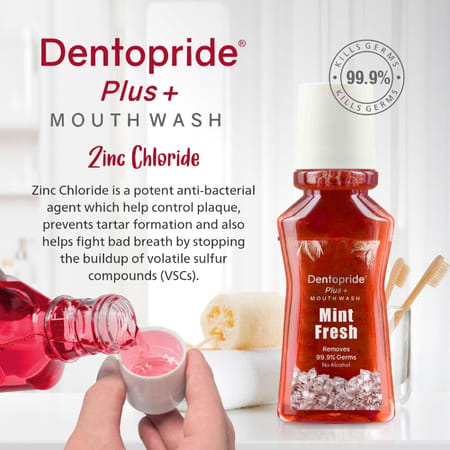 Dentopride Plus Mouth Wash | For Total Oral Hygiene | Long Lasting Freshness (150 Ml - Pack Of 3)