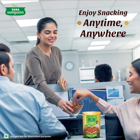 Tata Sampann Classic Salted & Roasted Almonds/Badam| Flavourful & Crunchy Snack| 190g