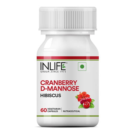Inlife Cranberry 400mg D-Mannose 400mg & Hibiscus 200mg Extract Urinary Tract Supplement-60caps