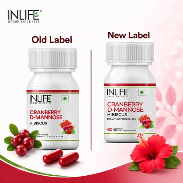 Inlife Cranberry D-Mannose Hibiscus Urinary Tract & Kidney Health - 60 Capsules