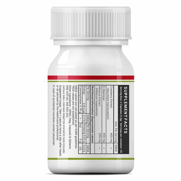 Inlife Cranberry D-Mannose Hibiscus Urinary Tract & Kidney Health - 60 Capsules