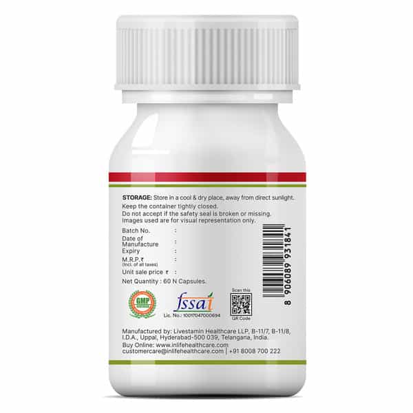 Inlife Cranberry D-Mannose Hibiscus Urinary Tract & Kidney Health - 60 Capsules