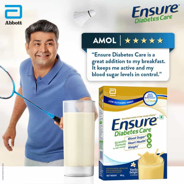 Ensure | Diabetes Care Nutrition Drink For Adults | Vanilla Delight | Box | 200 Gm