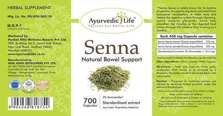 Ayurvedic Life Senna 700 Capsules Value Pack Of 2