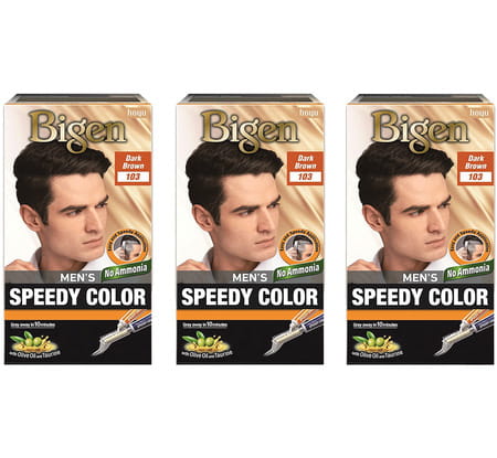 Bigen Men'S Speedy Color Dark Brown 103 80g (Pack Of 3)