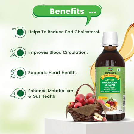 Dr. Patkar'S Apple Cider Vinegar With Ginger | Garlic | Lemon & Honey 200 Ml