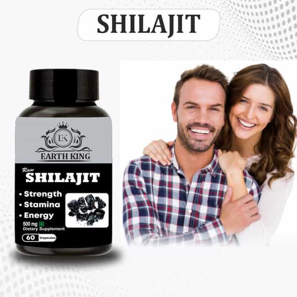 Earth King Raw Shilajit / Shilajeet Extract Capsule - 60 Capsules