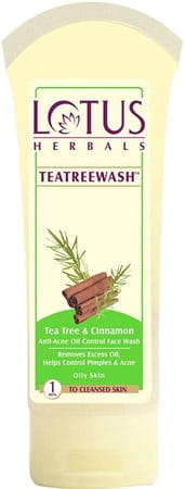Lotus Herbals Teatreewash Tea Tree & Cinnamon Anti-acne Oil Control Face Wash - 80 G