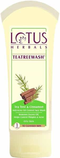 Lotus Herbals Teatreewash Tea Tree & Cinnamon Anti-Acne Oil Control Face Wash - 80 G