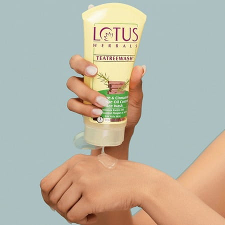 Lotus Herbals Teatreewash Tea Tree & Cinnamon Anti-Acne Oil Control Face Wash - 80 G