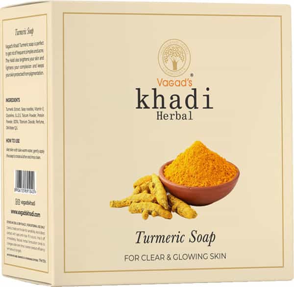 Buy VAGAD'S KHADI TURMERIC SOAP 100GM BRIGHTING AND LIGHT COMPLEX OF