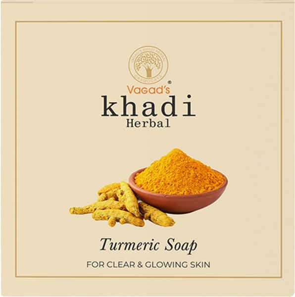Vagad's Khadi Turmeric Soap 100Gm | Brighting And Light Complex Of Your Skin | Pack Of 3