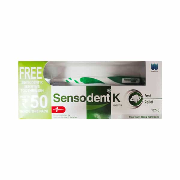Sensodent K Fast Relief 125Gm Paste With Free (Sensodent K Sensitive Toothbrush)