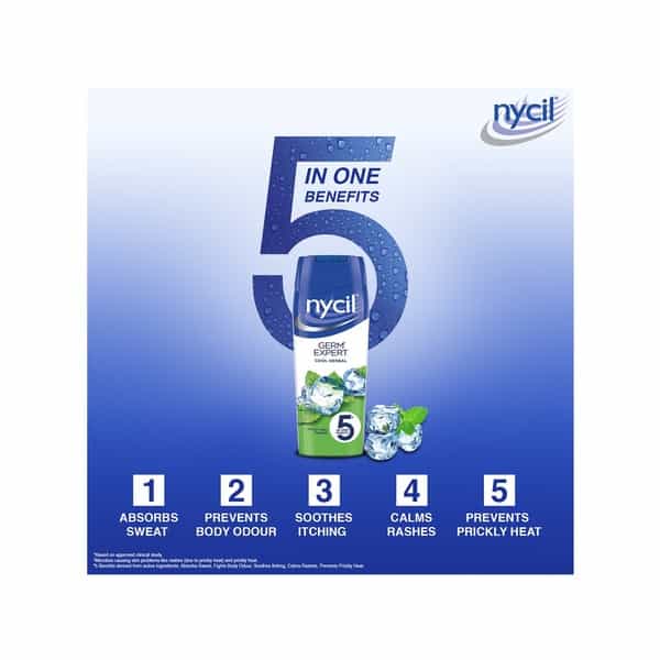Nycil Cool Herbal Neem & Pudina Prickly Heat Powder Bottle Of 150 G (Free Glucon-D Orange 100Gm)