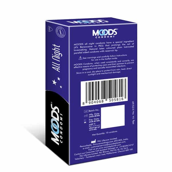 Moods Eyecandy Allnight Condoms - Pack Of 10S