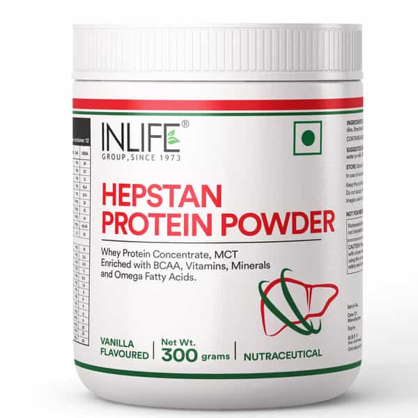 Inlife Hepstan Liver Care Support Protein Powder Supplement Whey Protein Bcaas - 300Grams (Vanilla)