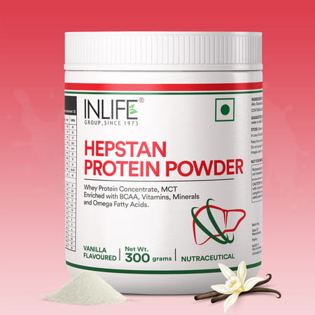 Inlife Hepstan Liver Care Support Protein Powder Supplement Whey Protein Bcaas - 300grams (Vanilla)