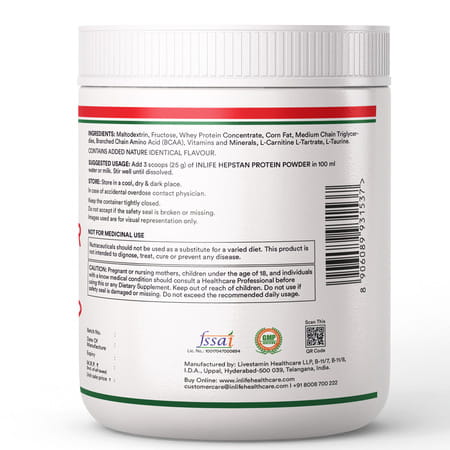 Inlife Hepstan Liver Care Support Protein Powder Supplement Whey Protein Bcaas - 300grams (Vanilla)
