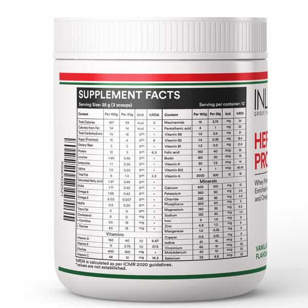 Inlife Hepstan Liver Care Support Protein Powder Supplement Whey Protein Bcaas - 300Grams (Vanilla)