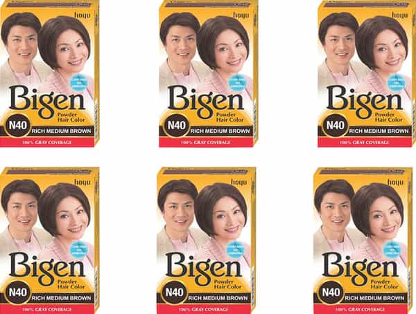 Bigen Powder Hair Color Medium Brown N40 (6G Pack Of 6)