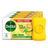 Dettol Lime Fresh Bathing Soap Bar With 12hr Freshness (400gm) | 100gm (Pack Of 4)