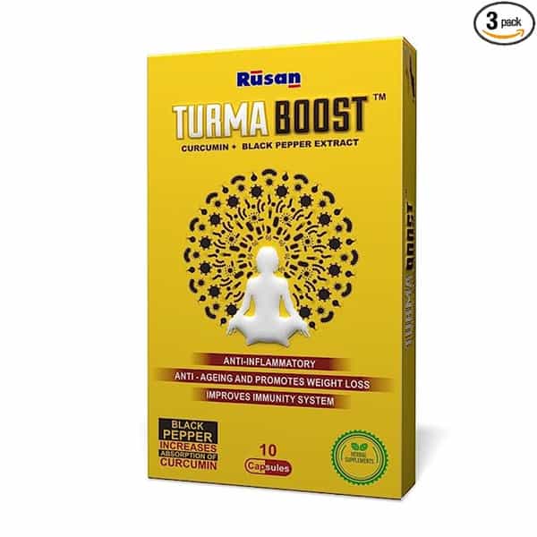 Rusan Turma Boost Curcumin 95% (400Mg) + Black Pepper Extract (Piperine 5Mg) 50 Capsules (Pack Of 5)