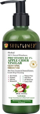Soulflower Herbal 100% Natural Himalayan Pro Apple Cider Vinegar Glossing Shampoo- 300ml