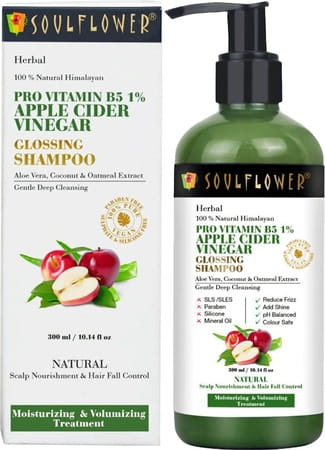 Soulflower Herbal 100% Natural Himalayan Pro Apple Cider Vinegar Glossing Shampoo- 300ml