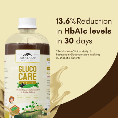 Rasayanam Glucocare Juice | Sugar Balance | Jamun | Karela | Amla | Herbal Wellness Drink | 750ml