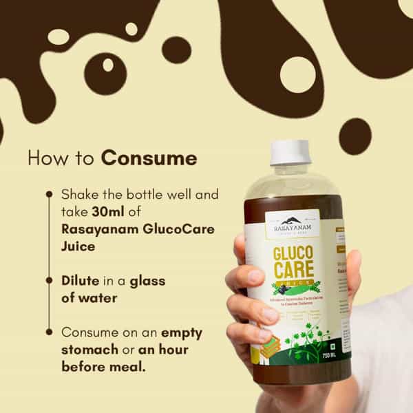Rasayanam Glucocare Juice | Sugar Balance | Jamun | Karela | Amla | Herbal Wellness Drink | 750Ml