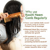 Nat Habit Kacchi Neem Wooden Shampoo Comb For Detangling - Soaked In 17 Herbs & Oils - L