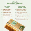 Nat Habit Kacchi Neem Wooden Shampoo Comb For Detangling - Soaked In 17 Herbs & Oils - L