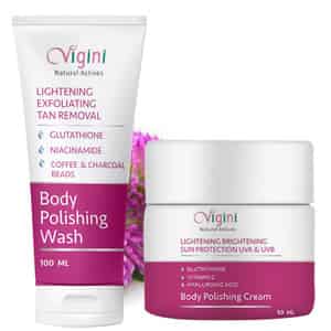 Vigini Skin Lightening Whitening Glutathione Tan Remover Body Wash & Pigmentation Removal Face Cream