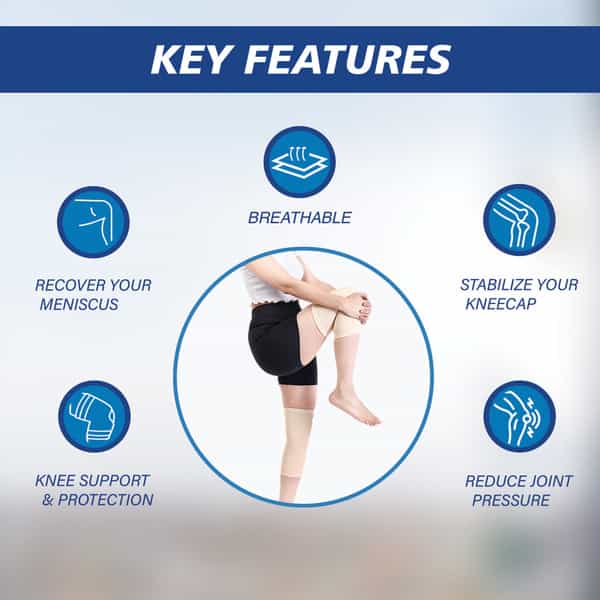 Stergic Iris Knee Support Cap Brace/Sleeves For Knee Support & Pain Relief - Extra Extra Large Size