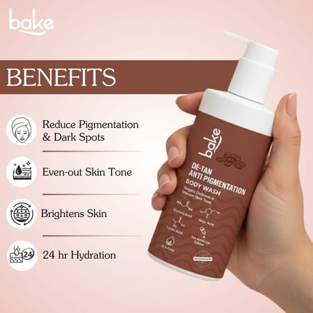 Bake De-Tan Coffee Body Wash With Kojic | Glycolic & Lactic For Pigmentation (300ml)