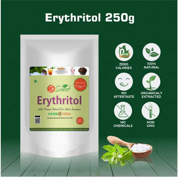 So Sweet Erythritol Powder 250Gm Natural Sweetener Sugar Free (Pack Of 2)