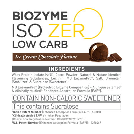 Muscleblaze Iso-Zero Whey Isolate (Ice Cream Choc | 4kg) | Eaf | Labdoor & Informed Choice Certified
