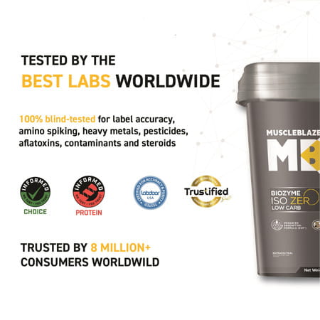 Muscleblaze Iso-Zero Whey Isolate (Ice Cream Choc | 4kg) | Eaf | Labdoor & Informed Choice Certified