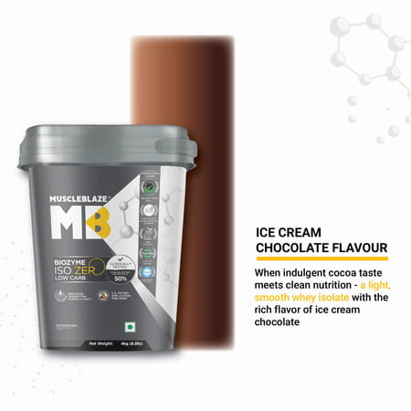 Muscleblaze Iso-Zero Whey Isolate (Ice Cream Choc | 4kg) | Eaf | Labdoor & Informed Choice Certified