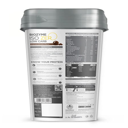 Muscleblaze Iso-Zero Whey Isolate (Ice Cream Choc | 4kg) | Eaf | Labdoor & Informed Choice Certified