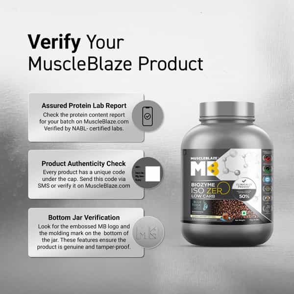 Muscleblaze Biozyme Iso-Zero | Low Carb Whey Protein Isolate (Blue Tokai Cafe Latte | 2Kg)