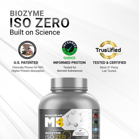 Muscleblaze Biozyme Iso-Zero | Low Carb Whey Protein Isolate (Blue Tokai Cafe Latte | 2kg)