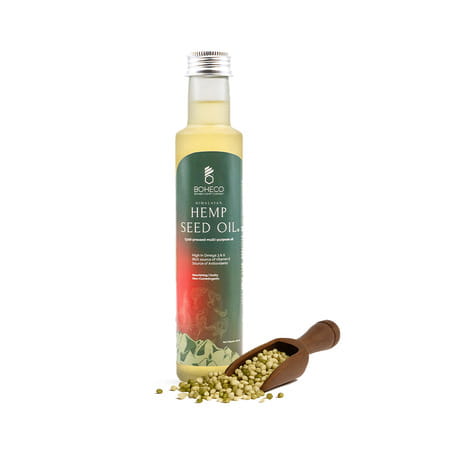 Boheco Himalayan Hemp Seed Oil - Cold Pressed Multipurpose Oil - 250 Ml