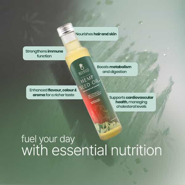 Boheco Himalayan Hemp Seed Oil - Cold Pressed Multipurpose Oil - 250 Ml