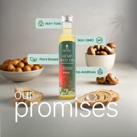 Boheco Himalayan Hemp Seed Oil - Cold Pressed Multipurpose Oil - 250 Ml